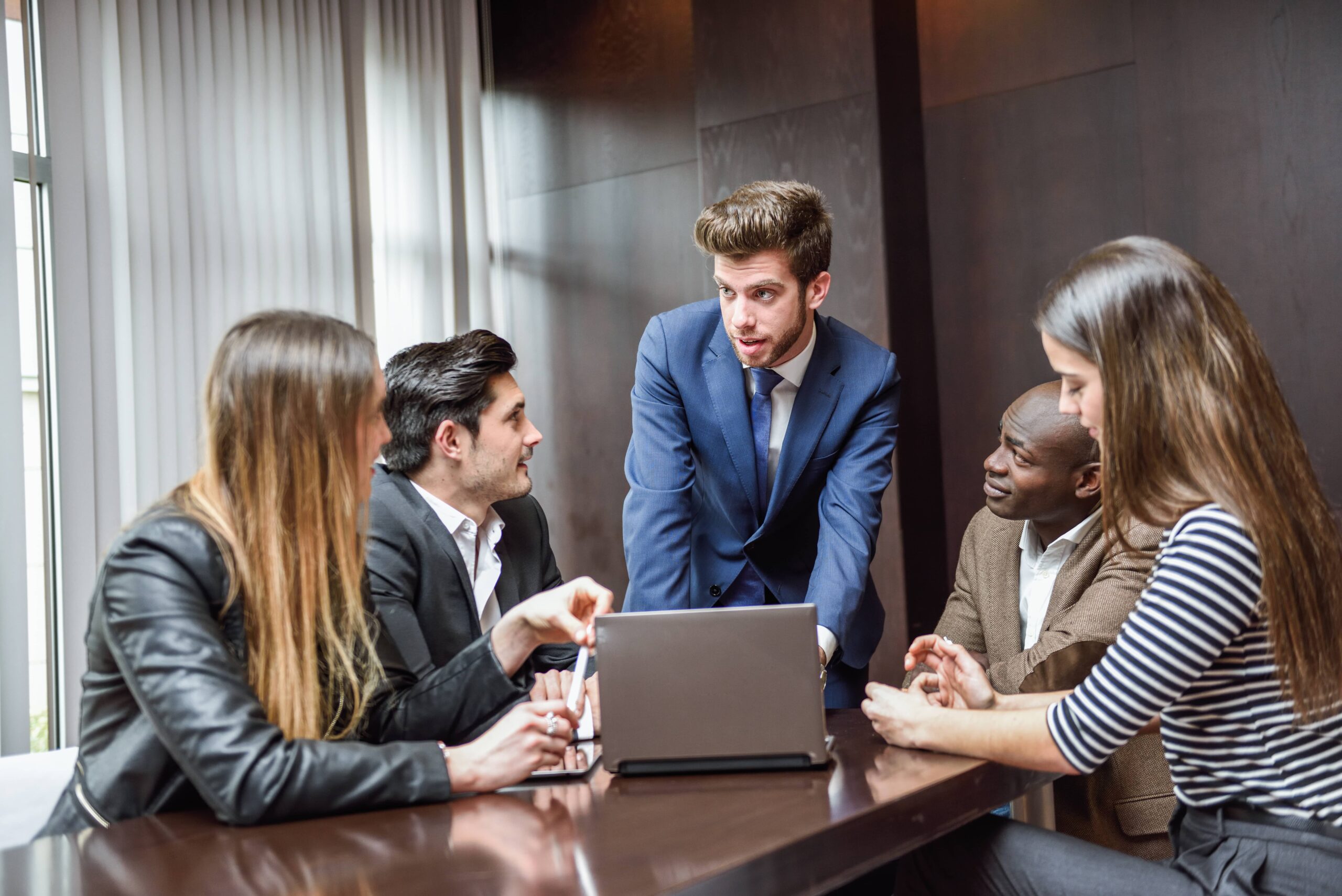 Shark Marketing Busy Multiethnic Team